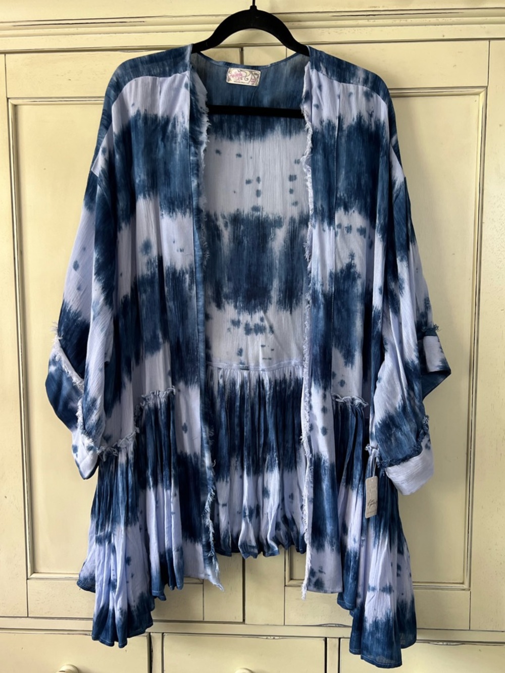 Free People blue tie-dye kimono